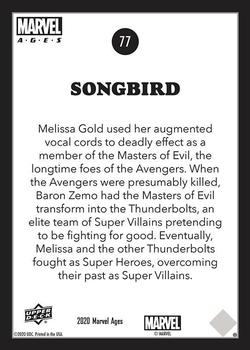 2020 Upper Deck Marvel Ages #77 Songbird Back