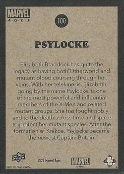2020 Upper Deck Marvel Ages #100 Psylocke Back