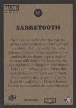 2020 Upper Deck Marvel Ages #161 Sabretooth Back