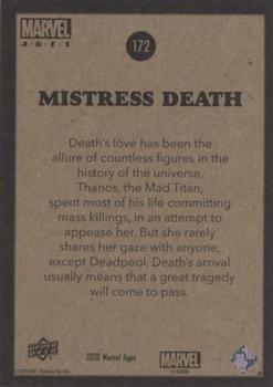 2020 Upper Deck Marvel Ages #172 Mistress Death Back