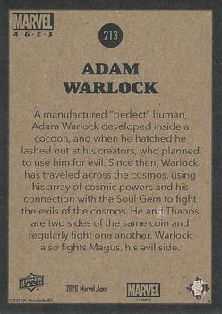 2020 Upper Deck Marvel Ages #213 Adam Warlock Back