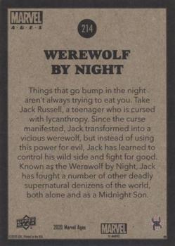 2020 Upper Deck Marvel Ages #214 Werewolf By Night Back