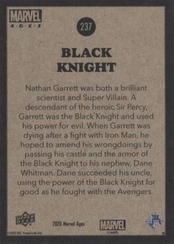 2020 Upper Deck Marvel Ages #237 Black Knight Back