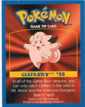 1999 Kellogg Canada Pokemon Game Tips #NNO Clefairy Front