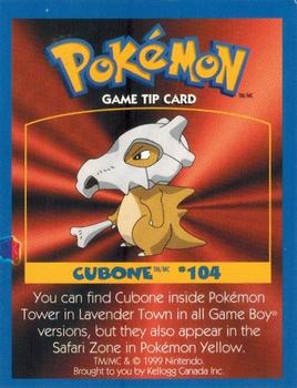 1999 Kellogg Canada Pokemon Game Tips #NNO Cubone Front