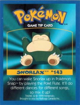 1999 Kellogg Canada Pokemon Game Tips #NNO Snorlax Front