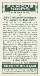 1933 Mitchell's Famous Scots #15 John Graham Back