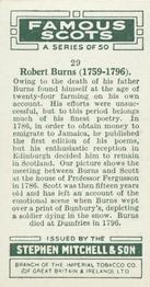1933 Mitchell's Famous Scots #29 Robert Burns Back