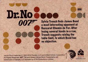 2012 Rittenhouse James Bond 50th Anniversary Series 1 - Dr. No Throwback #008 Sylvia Trench finds James Bond a most interest Back