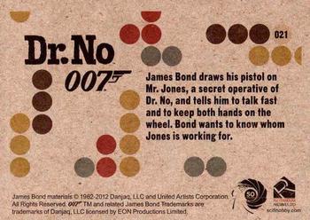 2012 Rittenhouse James Bond 50th Anniversary Series 1 - Dr. No Throwback #021 James Bond draws his pistol on Mr. Jones, a se Back