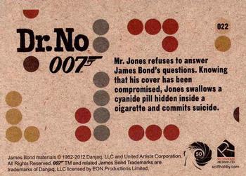 2012 Rittenhouse James Bond 50th Anniversary Series 1 - Dr. No Throwback #022 Mr. Jones refuses to answer James Bond's quest Back