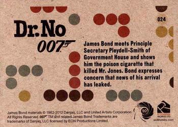 2012 Rittenhouse James Bond 50th Anniversary Series 1 - Dr. No Throwback #024 James Bond meets Principle Sectretary Pleydell Back
