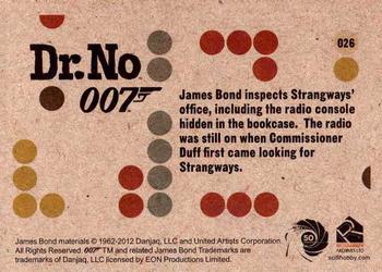 2012 Rittenhouse James Bond 50th Anniversary Series 1 - Dr. No Throwback #026 James Bond inspects Strangways' office, includ Back