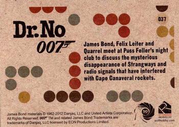 2012 Rittenhouse James Bond 50th Anniversary Series 1 - Dr. No Throwback #037 James Bond, Felix Leiter and Quarrel meet at P Back
