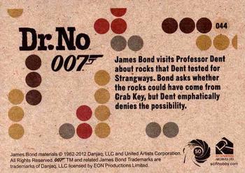 2012 Rittenhouse James Bond 50th Anniversary Series 1 - Dr. No Throwback #044 James Bond visits Professor Dent about rocks t Back
