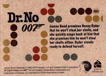2012 Rittenhouse James Bond 50th Anniversary Series 1 - Dr. No Throwback #063 James Bond promises Honey Ryder that he won't Back