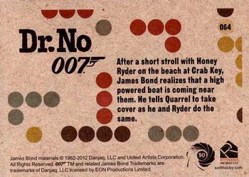 2012 Rittenhouse James Bond 50th Anniversary Series 1 - Dr. No Throwback #064 After a short stroll with Honey Ryder on the b Back