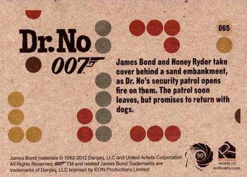 2012 Rittenhouse James Bond 50th Anniversary Series 1 - Dr. No Throwback #065 James Bond and Honey Ryder take cover behind a Back