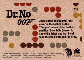 2012 Rittenhouse James Bond 50th Anniversary Series 1 - Dr. No Throwback #074 James Bond and Quarrel take cover in the bushe Back