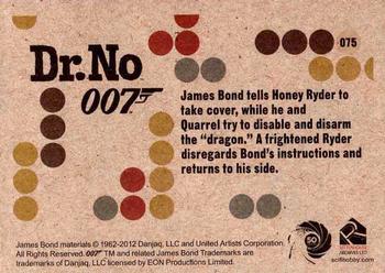 2012 Rittenhouse James Bond 50th Anniversary Series 1 - Dr. No Throwback #075 James Bond tells Honey Ryder to take cover, wh Back