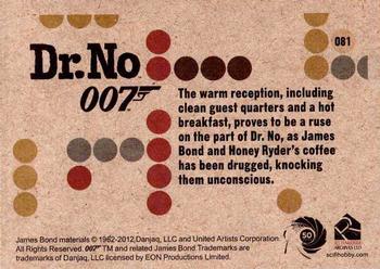 2012 Rittenhouse James Bond 50th Anniversary Series 1 - Dr. No Throwback #081 The warm reception, including clean guest quar Back
