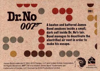 2012 Rittenhouse James Bond 50th Anniversary Series 1 - Dr. No Throwback #091 A beaten and battered James Bond awakens insid Back