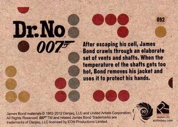 2012 Rittenhouse James Bond 50th Anniversary Series 1 - Dr. No Throwback #092 After escaping his cell, James Bond crawls thr Back