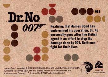 2012 Rittenhouse James Bond 50th Anniversary Series 1 - Dr. No Throwback #098 Realizing that James Bond has undermined his o Back