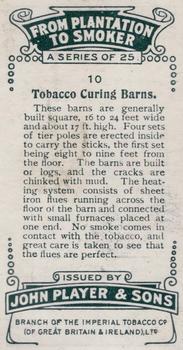 1926 Player's From Plantation to Smoker #10 Tobacco Curing Barns Back