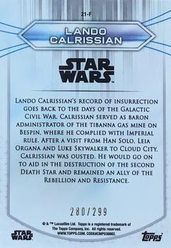 2020 Topps Chrome Star Wars Perspectives Resistance vs. the First Order - Prism #21-F Lando Calrissian Back