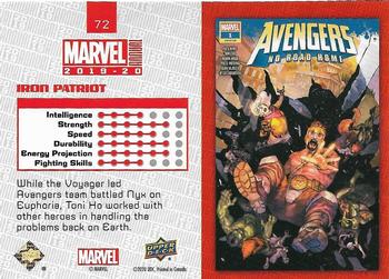 2019-20 Upper Deck Marvel Annual #72 Iron Patriot Back