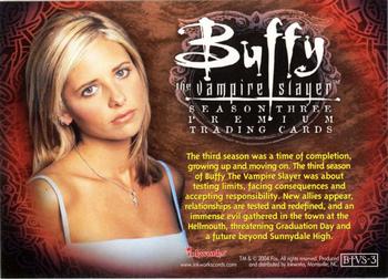 2004 Inkworks Buffy the Vampire Slayer Sky TV #BTVS-3 Season Three Back