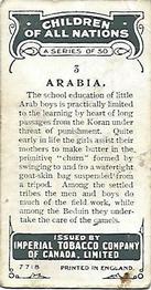 1924 Imperial Tobacco Co. of Canada (ITC) Children of All Nations (C6) #3 Arabia Back