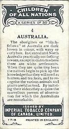 1924 Imperial Tobacco Children of All Nations (C6) #4 Australia Back