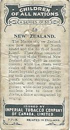 1924 Imperial Tobacco Co. of Canada (ITC) Children of All Nations (C6) #30 New Zealand Back