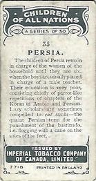 1924 Imperial Tobacco Children of All Nations (C6) #35 Persia Back