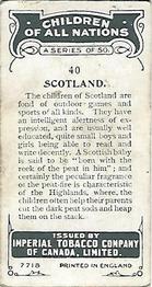 1924 Imperial Tobacco Children of All Nations (C6) #40 Scotland Back