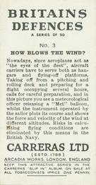 1938 Carreras Britain's Defences #3 How blows the wind? Back
