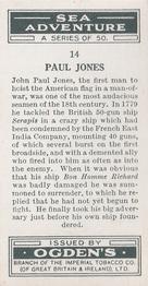 1939 Ogden's Sea Adventure #14 Paul Jones Back