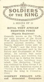 1939 Godfrey Phillips Soldiers of the King #34 Royal West African Frontier Force (Nigeria Regiment) Back
