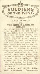 1939 Godfrey Phillips Soldiers of the King #35 The Kings African Rifles Back