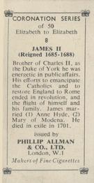 1953 Phillip Allman Coronation Series #8 James II Back