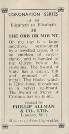 1953 Phillip Allman Coronation Series #38 The Orb or Mount Back