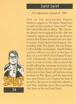 1995 Will Eisner's The Spirit #34 Sand Saref Back