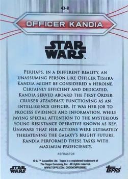 2020 Topps Chrome Star Wars Perspectives Resistance vs. the First Order - Refractor #43-R Officer Kandia Back