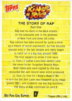 1991 Topps Kings of Rap #2 Wee Papa Girl Rappers Back