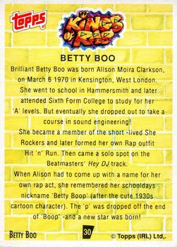 1991 Topps Kings of Rap #30 Betty Boo Back