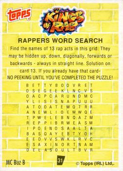 1991 Topps Kings of Rap #31 MC Buzz B Back