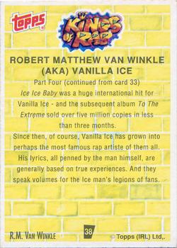 1991 Topps Kings of Rap #38 R.M. Van Winkle Back