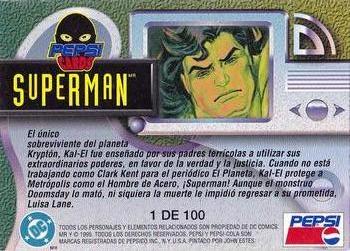 1995 DC Comics Pepsi #1 Superman Back